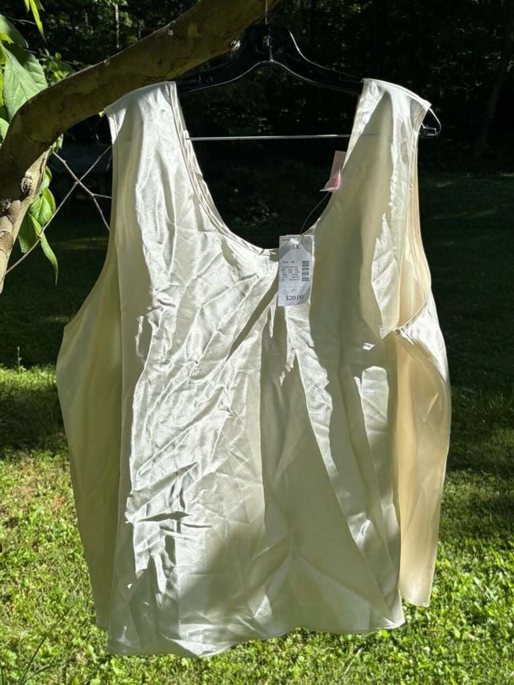 Serenada Ivory Satin Sleeveless Tank